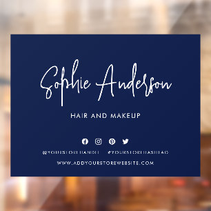 Add Name Modern Script Social Media Custom Colour Window Cling