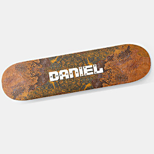 Add Name or Initials Rusty Steel Plate  Skateboard