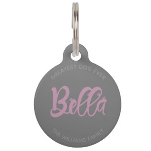 Add Name or Text Cute Pet Name Bella Tag