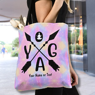 Add Name or Text Yoga Boho Arrows Pastels Tote Bag