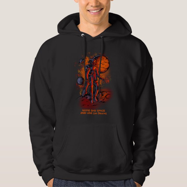 Add Name or Your Text - Lion Astronaut  SK8 Space  Hoodie (Front)