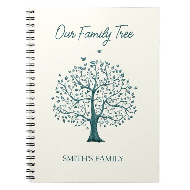 Add name Our Roots Family Tree Design Notebook (Front)