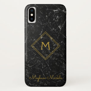 Add name Personalised Modern Simple Black Marble Case-Mate iPhone Case