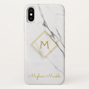 Add name Personalised Modern Simple White Marble Case-Mate iPhone Case