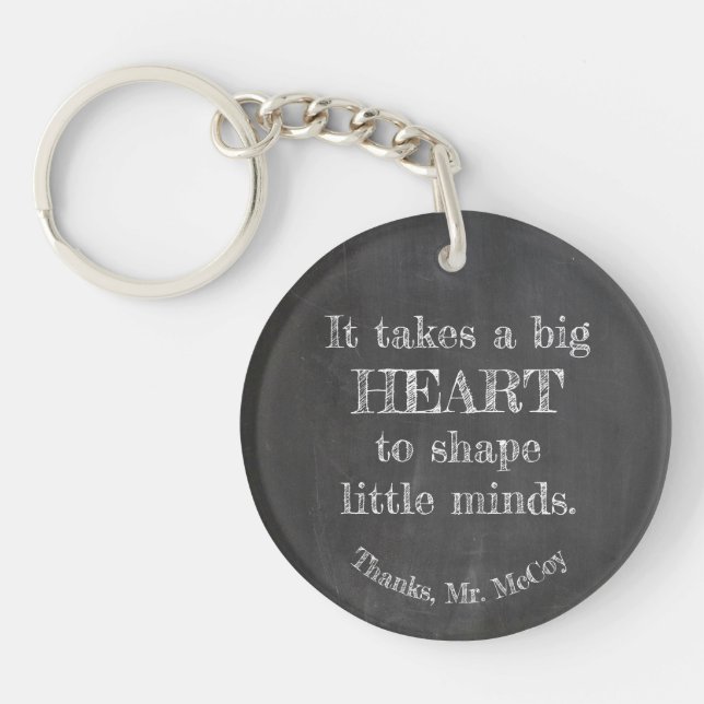 Add Name - Personalized Men's It Takes a Big Heart Keychain (Front)
