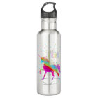 Add Name Personalized Rainbow Unicorn Gold Glitter