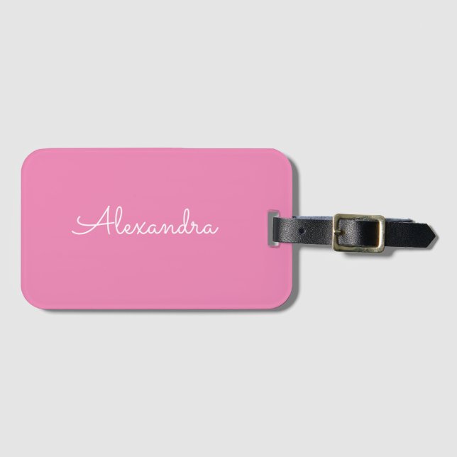 Add name Personalized Simple Modern Luggage Tag (Front Horizontal)