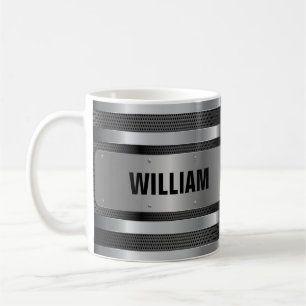 Add Name Personalized U V W X Y Z Metal Badge, Coffee Mug