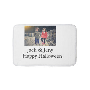 add name photo text Halloween kids girl boy Bath Mat