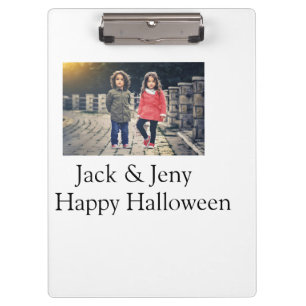 add name photo text Halloween kids girl boy Clipboard