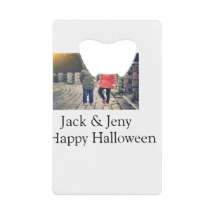 add name photo text Halloween kids girl boy Credit Card Bottle Opener