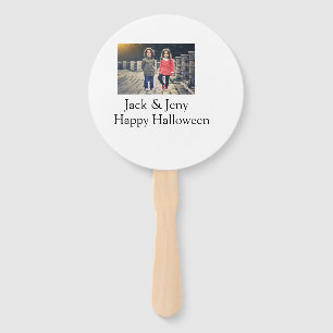 add name photo text Halloween kids girl boy Hand Fan