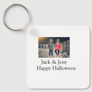 add name photo text Halloween kids girl boy Keychain