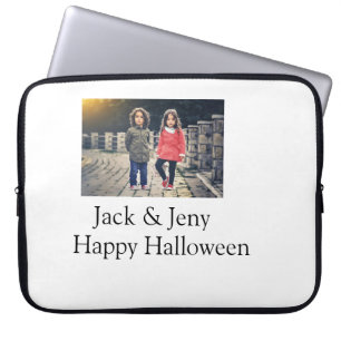 add name photo text Halloween kids girl boy Laptop Sleeve