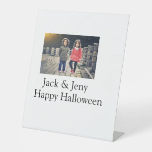 add name photo text Halloween kids girl boy Pedestal Sign