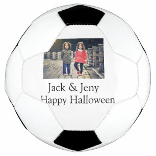 add name photo text Halloween kids girl boy Soccer Ball