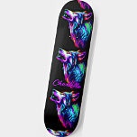 Add Name, Pink Blue Neon Wolf Skateboard<br><div class="desc">Add Name or any Text, Pink Blue Neon Wolf - see my store for lots more great designs.</div>