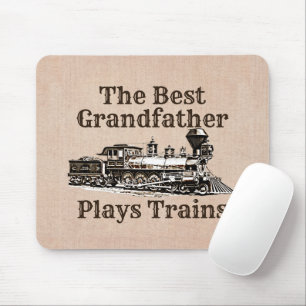 Add Name Plays Steam Train Grandpa Grandfather Mouse Pad