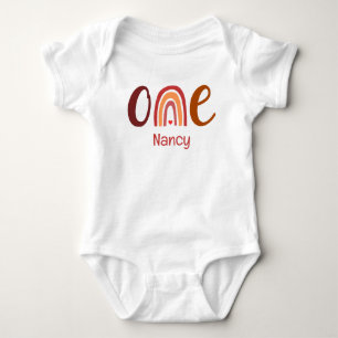 Add Name Rainbow Personalized First Birthday Baby Bodysuit