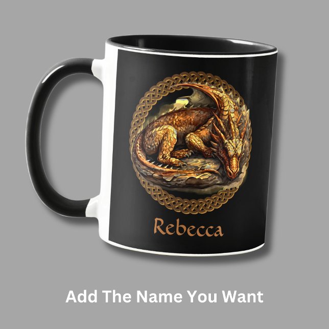 Add Name Resting Brown Dragon  Mug (Creator Uploaded)