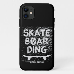Add Name Scratched Skateboarding                   iPhone 11 Case