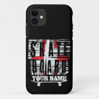 Add Name Skateboard Distressed White on Black  
