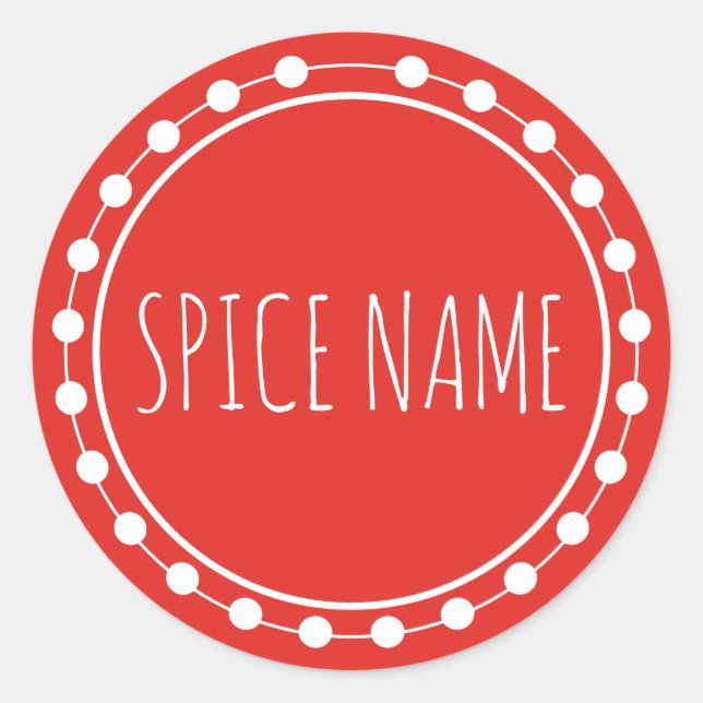 Add Name Spice Jar Label Red (Front)