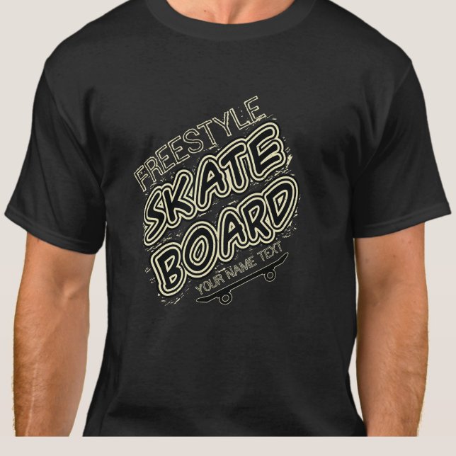Add Name Style City Text Freestyle Skate Board     T-Shirt (Creator Uploaded)