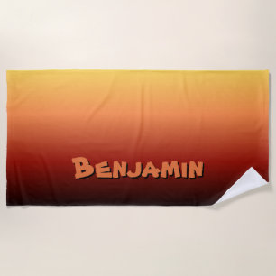 Add Name, Sunset Colours Gradient  Beach Towel