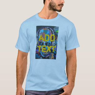 ADD NAME/tag to real Graffiti art skull - t-shirts