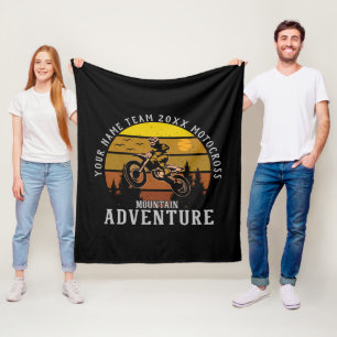 Add Name Team Year Motocross Mountain Adventure Fleece Blanket