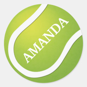 Add name tennis sports ball sticker