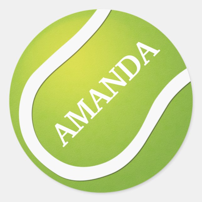 Add name tennis sports ball sticker (Front)