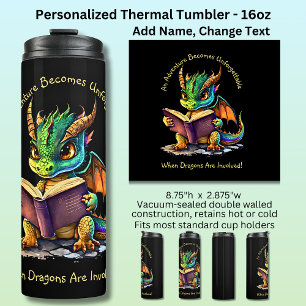 Add Name Text, Adventure Unforgettable, Dragons Thermal Tumbler