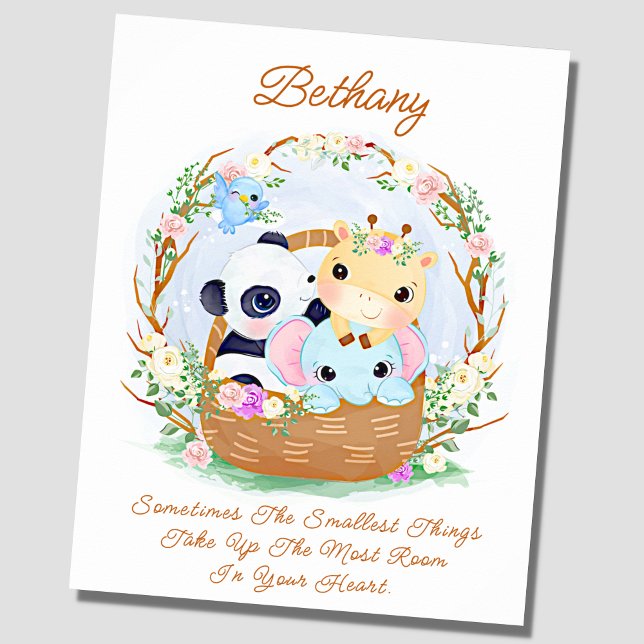 Add Name Text, Basket of Baby Animals Nursery      Poster (Creator Uploaded)