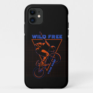 Add Name Text BMX Extreme Freestyle Red Geometric  Case-Mate iPhone Case
