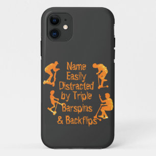 Add Name Text Easily Distracted by Stunt Scooter iPhone 11 Case