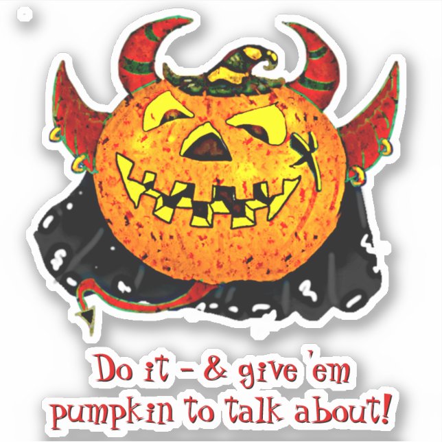 Add Name Text, Evil Devil Pumpkin Phrase Saying    (Front)