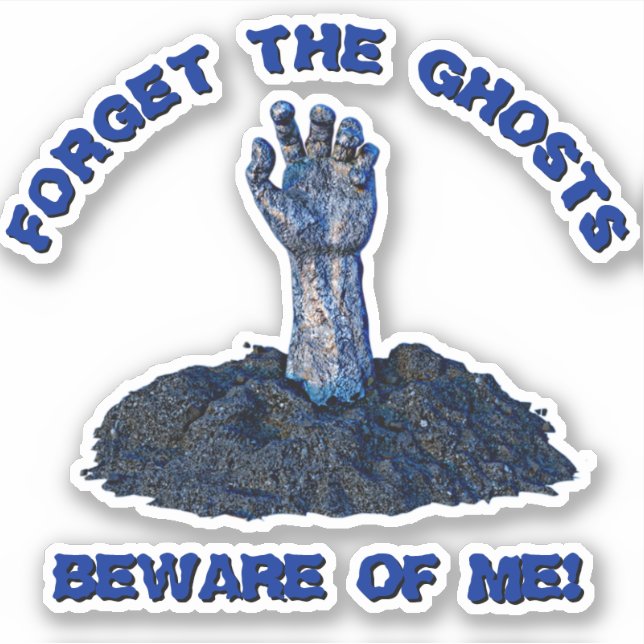 Add Name Text, Forget Ghosts Beware Me, Arm 3D  (Front)
