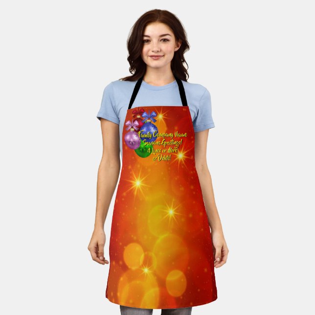 Add Name Text Matching Christmas Apron (Worn)