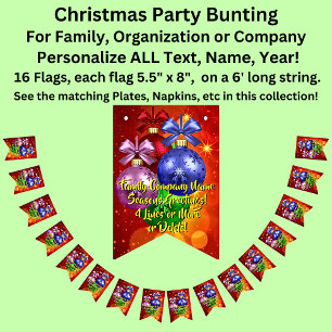 Add Name Text Matching Christmas Bunting Flags