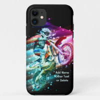 Add Name Text (or Delete) Motocross Bike Rider  