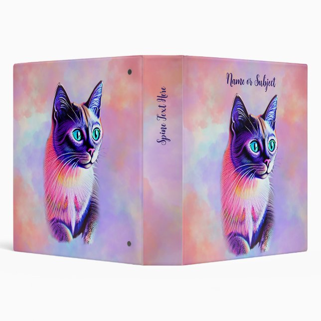 Add Name Text, Pastels Painted Siamese Cat         Binder (Background)