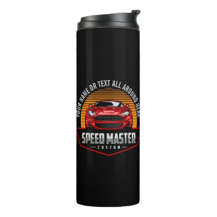 Add Name Text Red Custom SPEED MASTER  Thermal Tumbler
