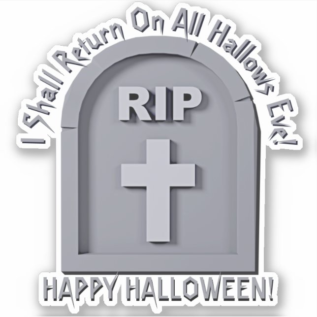 Add Name Text, RIP 3D Gravestone Shall Return Grey (Front)