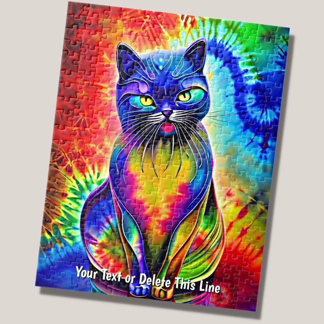 Add Name Text The Essence of Cat Abstract Painting Jigsaw Puzzle (Creator Uploaded)