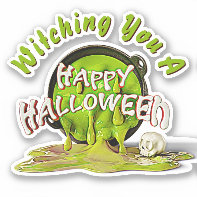 Add Name Text, Witching You A Happy Halloween 3D (Front)