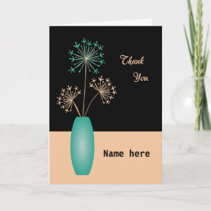 Add name thank you flowers modern card