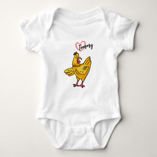 Add Name to chickens Birthday Gift, chikens Lovers Baby Bodysuit