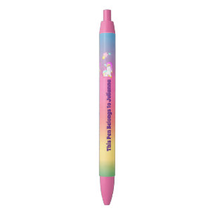 Add Name to Cute Unicorn Pen, Back To School Black Ink Pen
